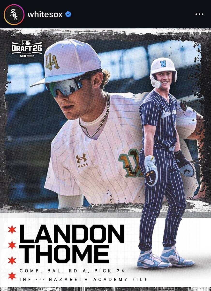 白襪競爭均衡輪第34順位 選進Jim Thome之子Landon