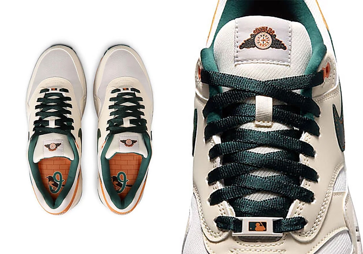 Nike Air Max 1「Baltimore Orioles」登場 以磚牆與球場時鐘致敬 Camden Yards