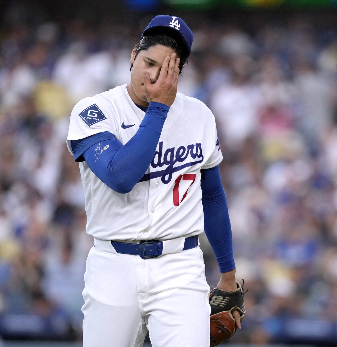 大谷翔平右二頭肌不適提前退場 明天缺席道奇對教士