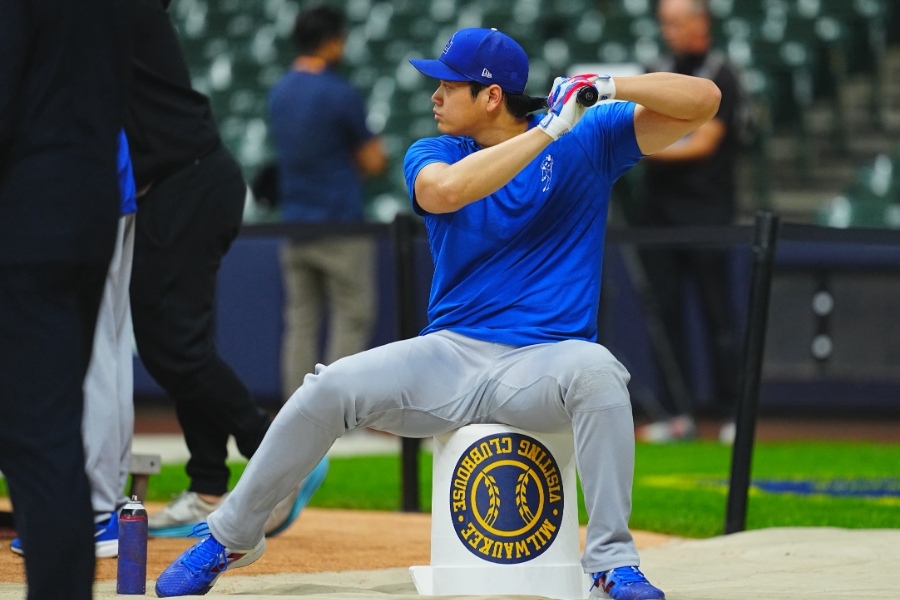 大谷翔平站到打席前練打 備戰釀酒人火球男Misiorowski