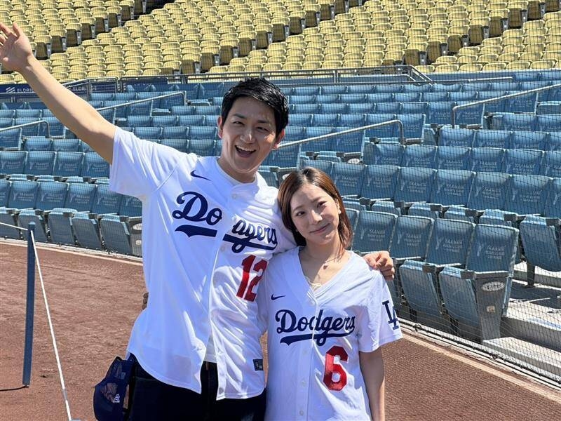 「りくりゅう」現身道奇球場 大谷翔平先發對洛磯賽前開球
