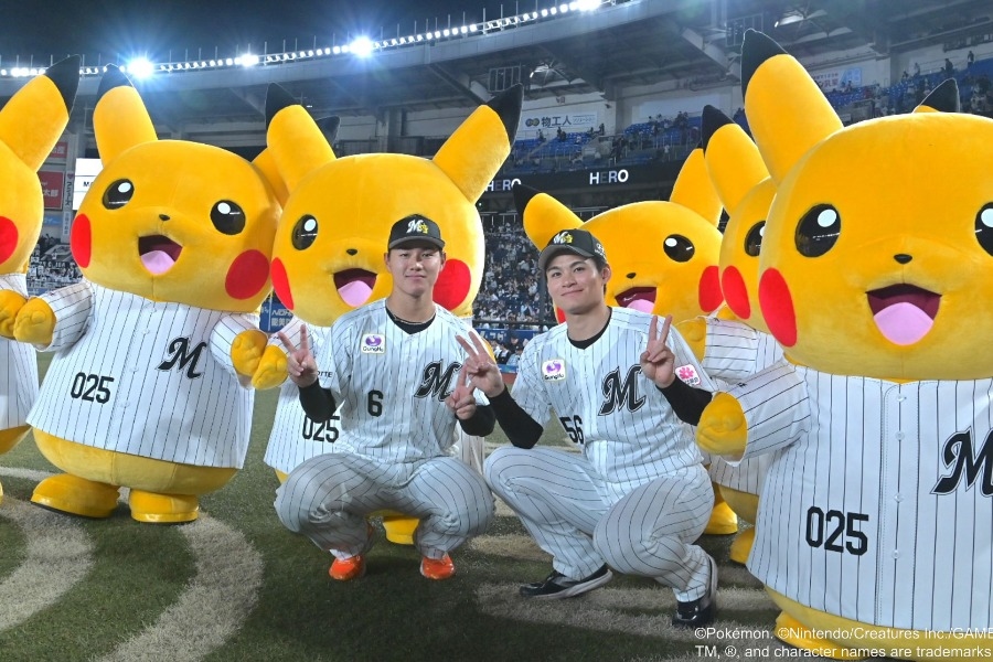 NPB/羅德主場變身寶可夢主題日 6隻皮卡丘帶動ZOZO海洋氣氛