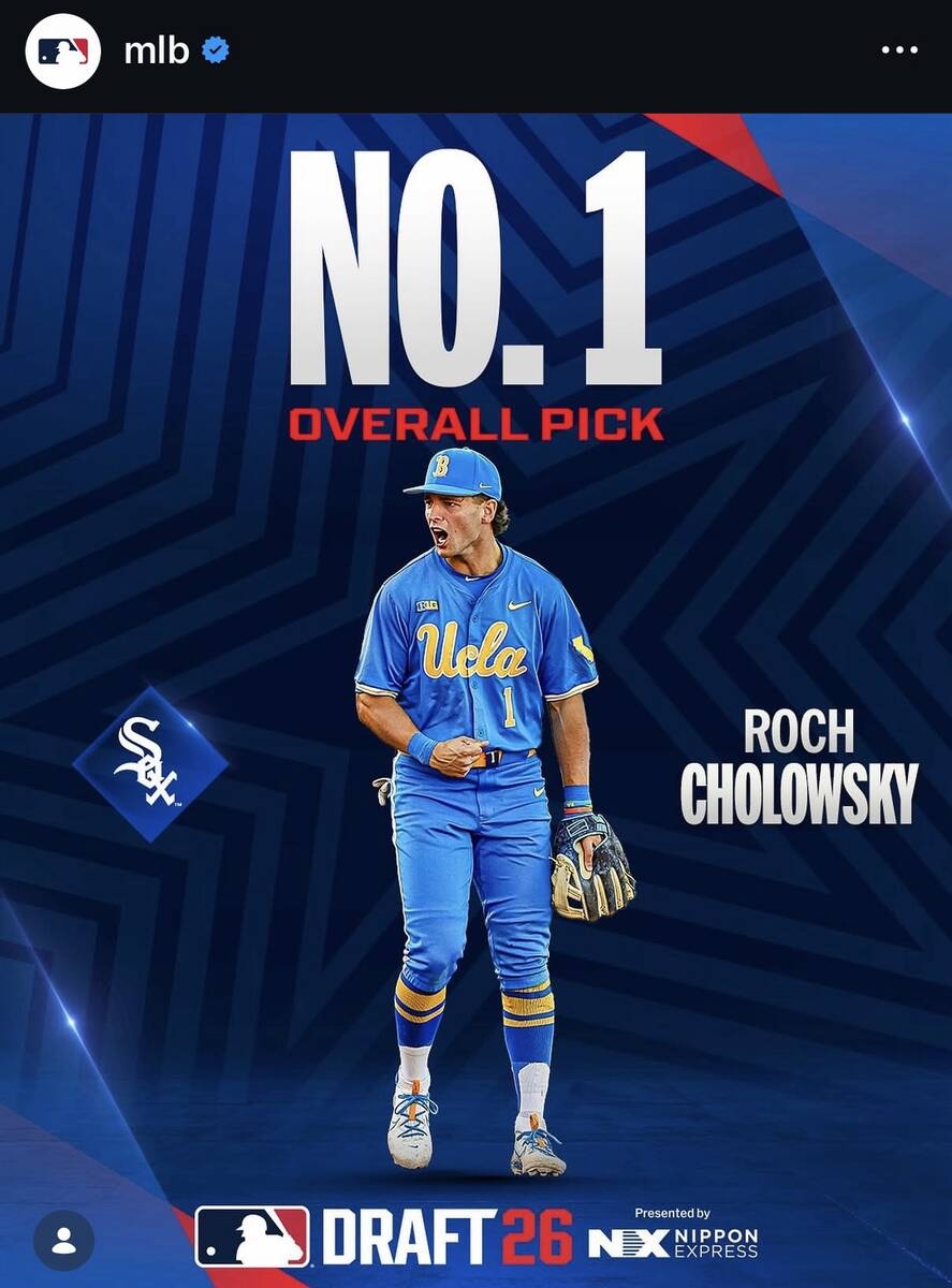 白襪選秀狀元挑UCLA游擊手Cholowsky GM讚天賦與人品
