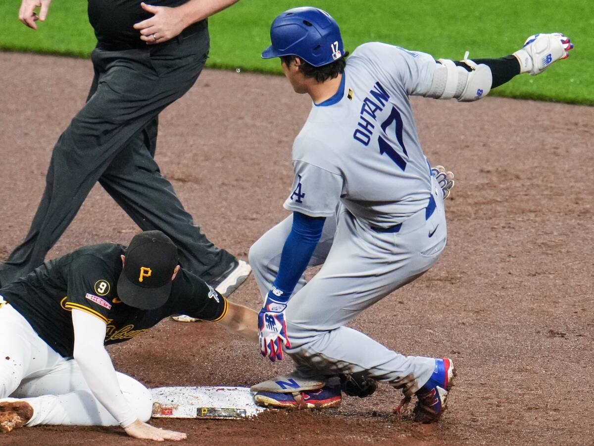 大谷翔平彩虹二壘打加押出保送2打點 道奇7局灌10分痛宰海盜