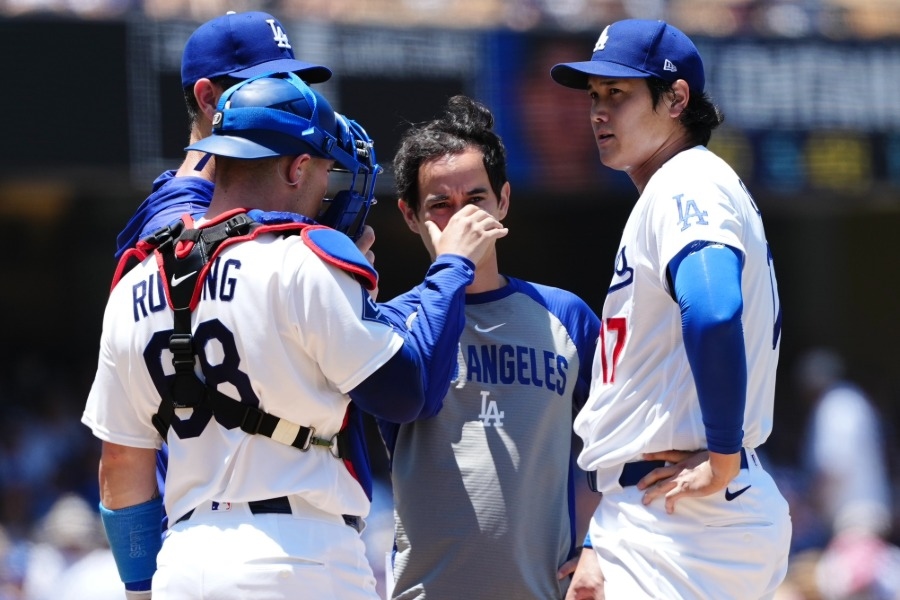 大谷翔平右手中指流血照投91球奪第7勝 拉辛:完全不擔心
