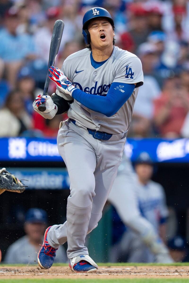 大谷翔平4打數無安打 道奇挨5轟輸費城人