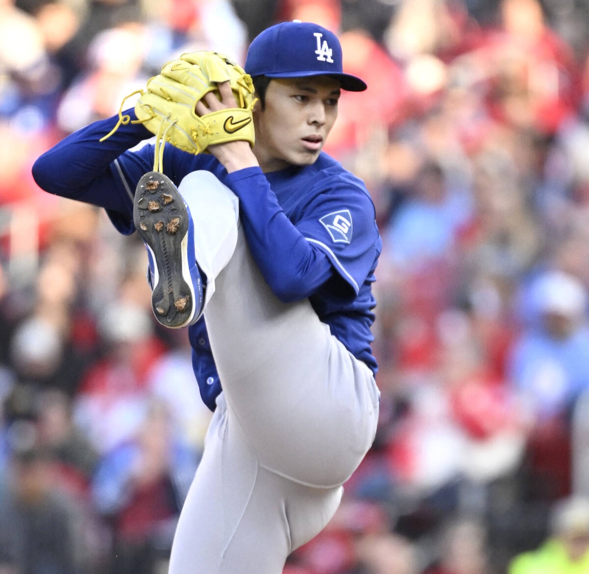 佐佐木朗希天使球場初登板 首局被Mike Trout敲二壘安打仍無失分